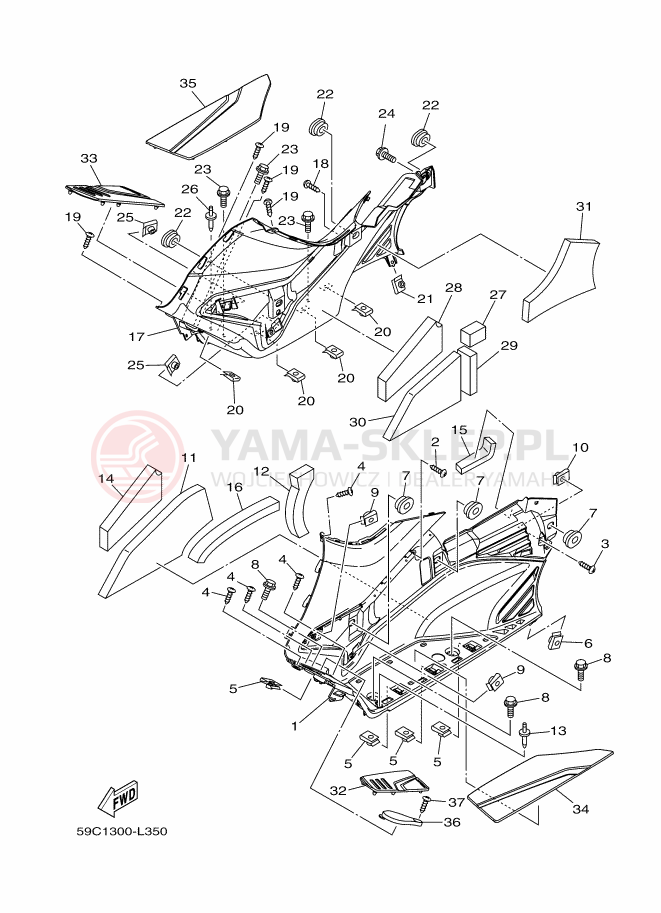 Schemat "Stopka postojowa i podnóżki" do Yamaha XP500A