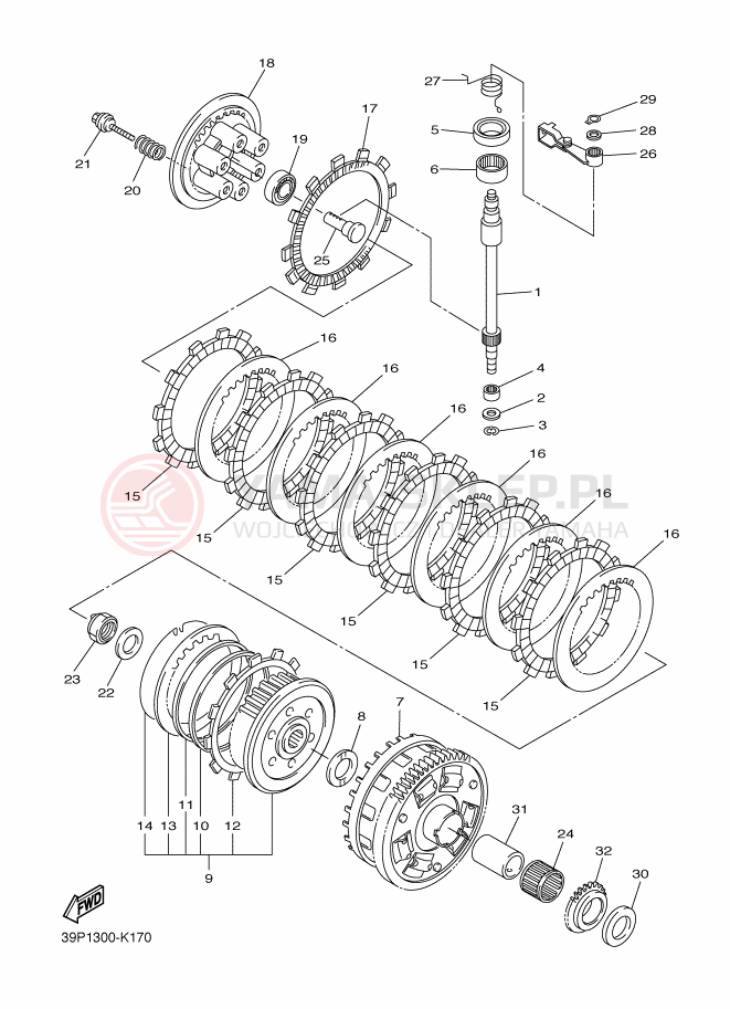Schemat "sprzęgło" do Yamaha FAZER8