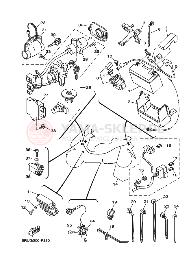 Schemat "układ elektryczny" do Yamaha MAJESTY400