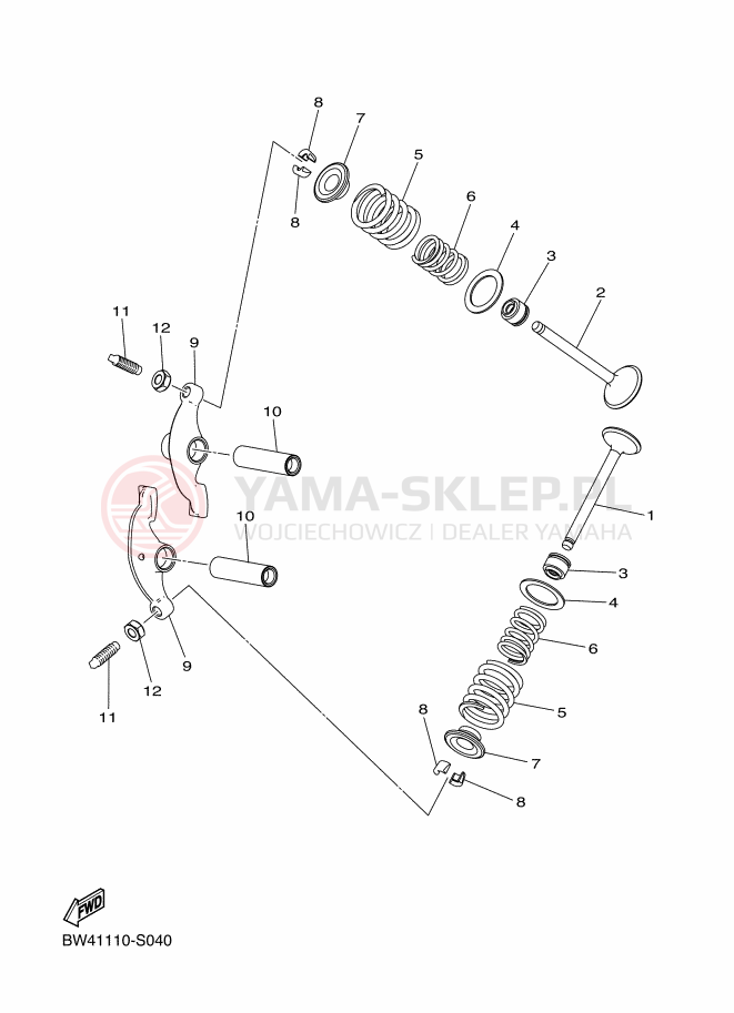Schemat "zawory" do Yamaha YFZ50