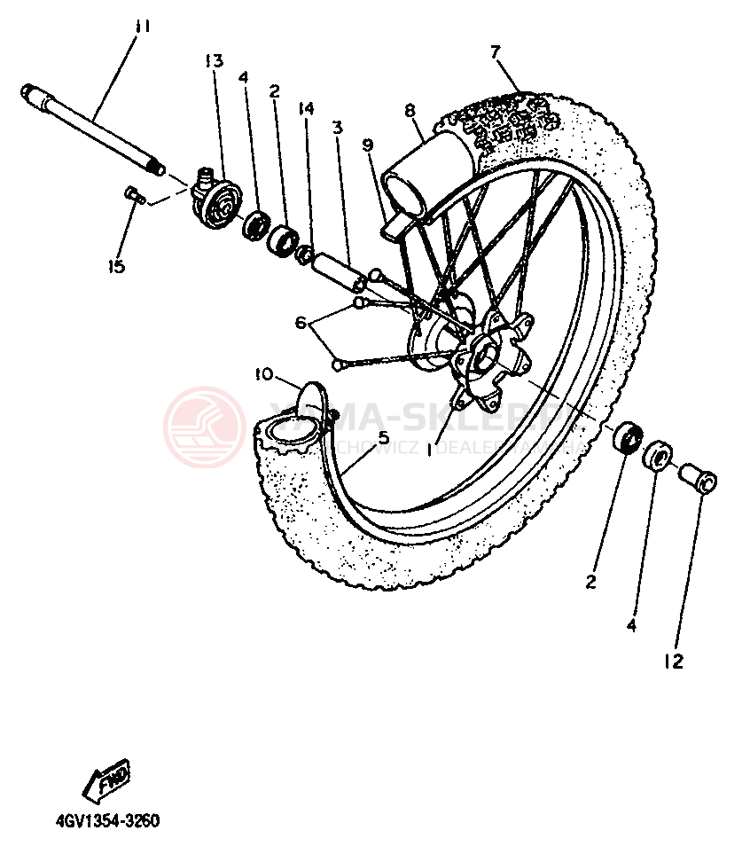 Schemat "Koło przód" do Yamaha TT600S