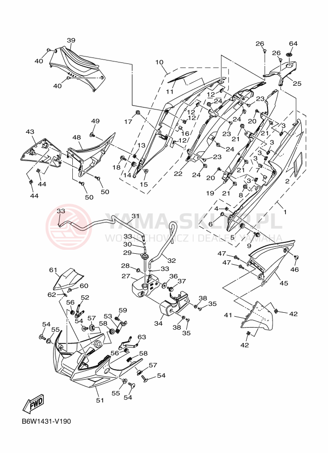 Schemat "Pokrywa boczna" do Yamaha MT-03