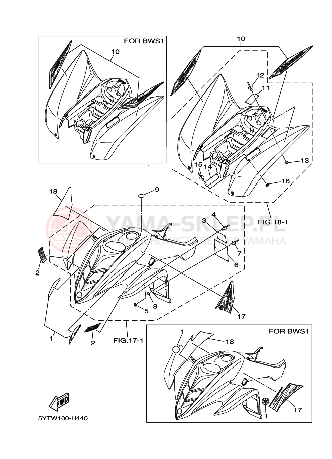 Schemat "naklejki" do Yamaha YFM350R