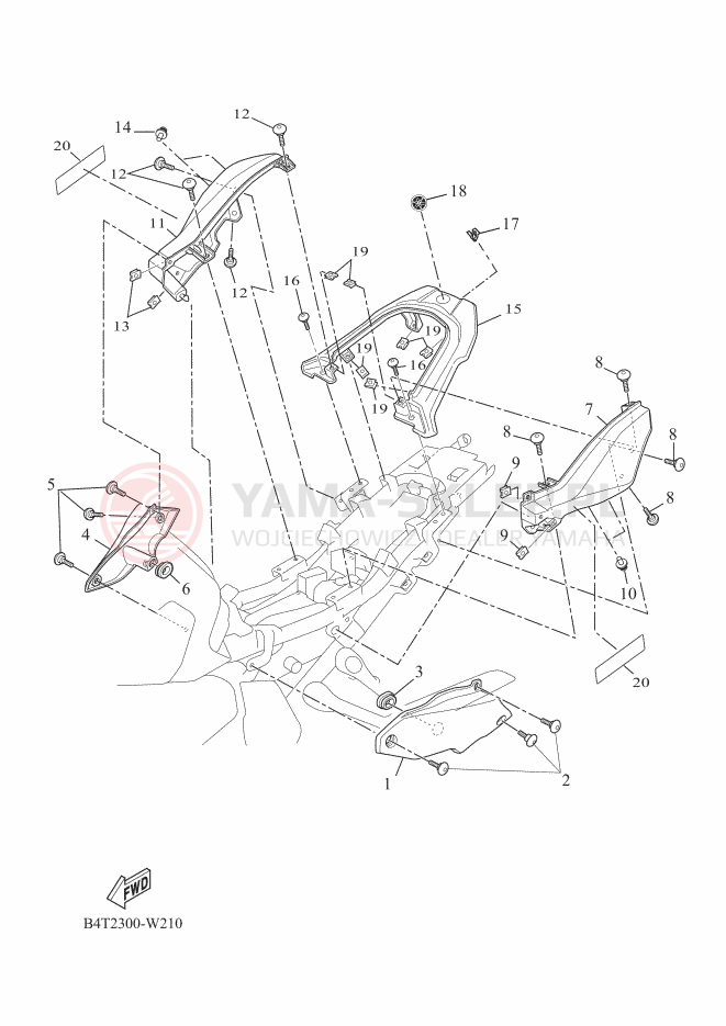 Schemat "Pokrywa boczna" do Yamaha TRACER 7 35KW