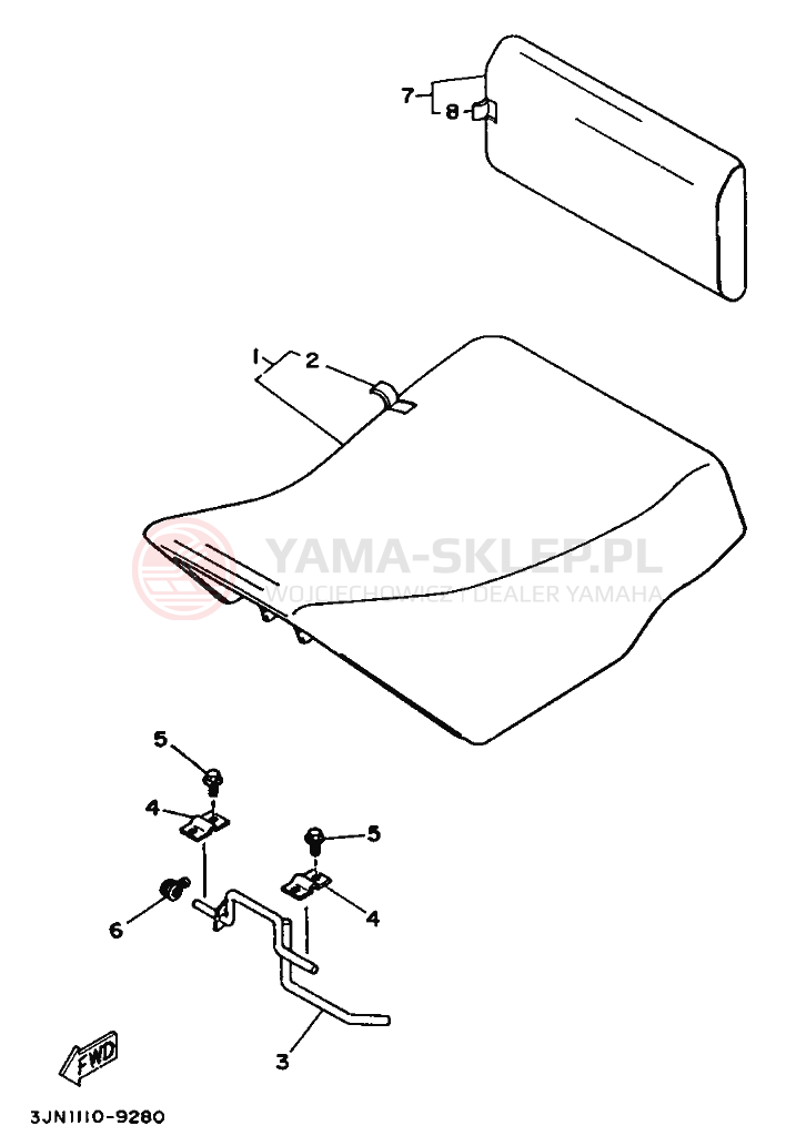 Schemat "siedzenie" do Yamaha YFU1T