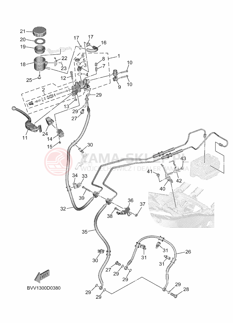 Schemat "Pompa hamulcowa przednia" do Yamaha TRACER 9 GT Y-AMT