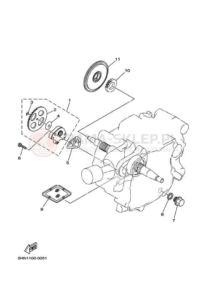 Schemat "Pompa olejowa" do Yamaha TT-R90
