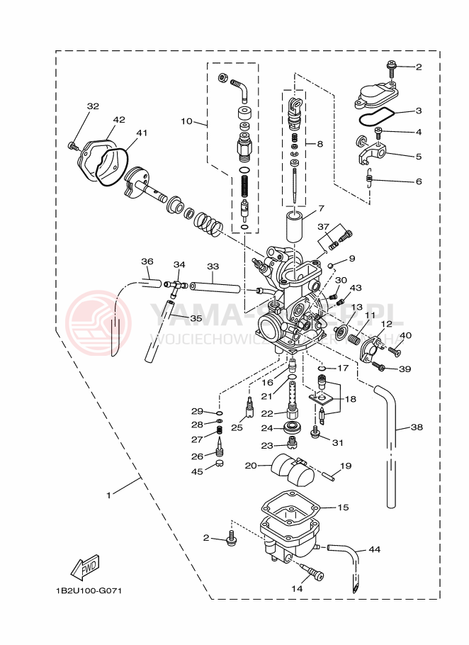Schemat "Gaźnik" do Yamaha TT-R125LWE