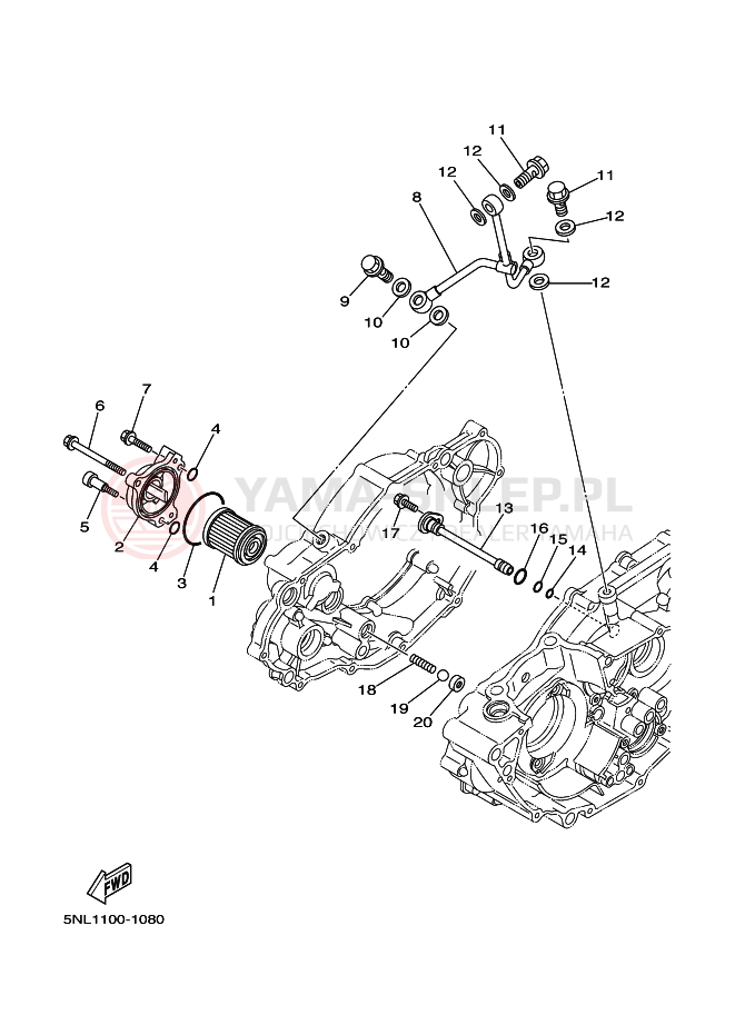 Schemat "Filtr oleju" do Yamaha YZ250F