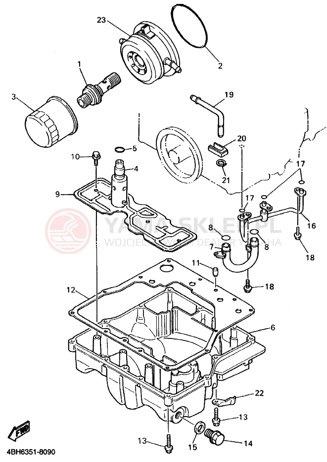 Schemat "Filtr oleju" do Yamaha GTS1000A