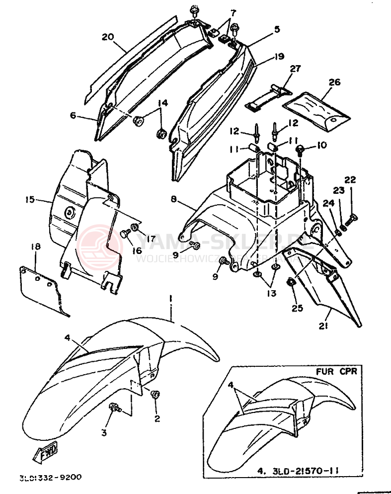 Schemat "błotnik" do Yamaha XTZ750 SUPERTENERE