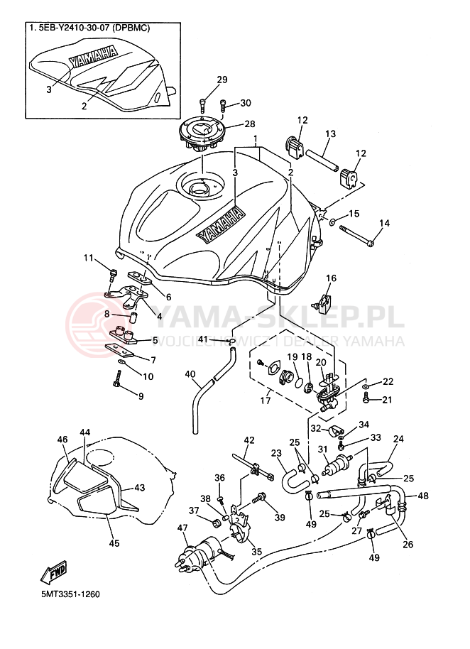 Schemat "zbiornik paliwa" do Yamaha YZF-R6 R6