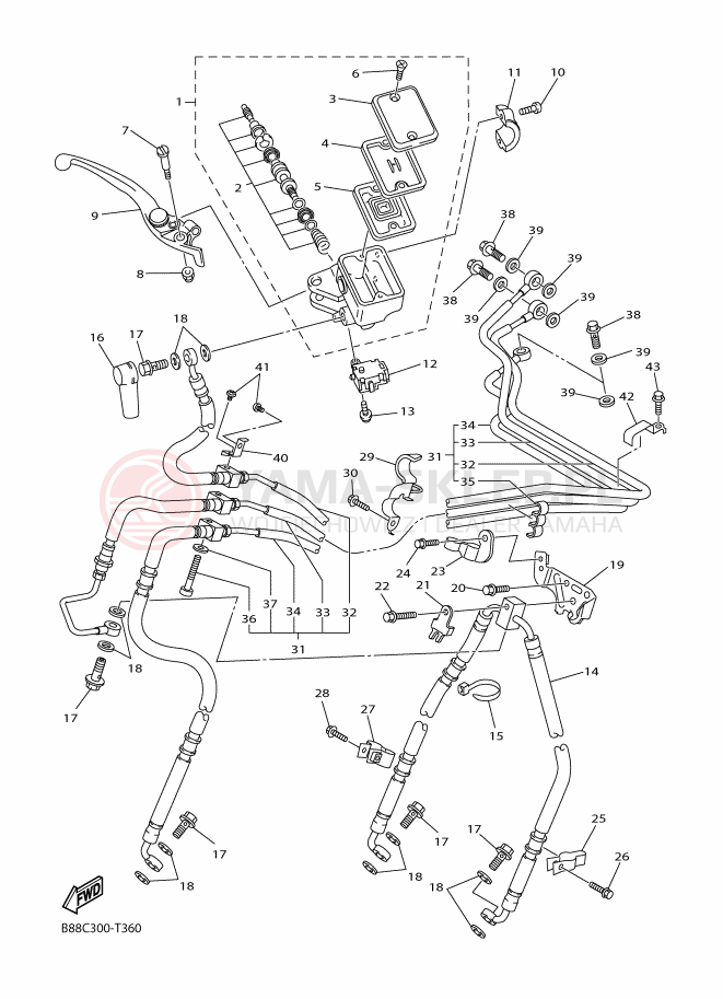 Schemat "Pompa hamulcowa przednia" do Yamaha FJR1300A
