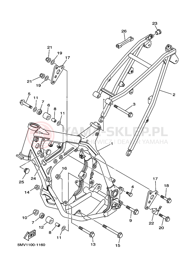 Schemat "rama" do Yamaha YZ125