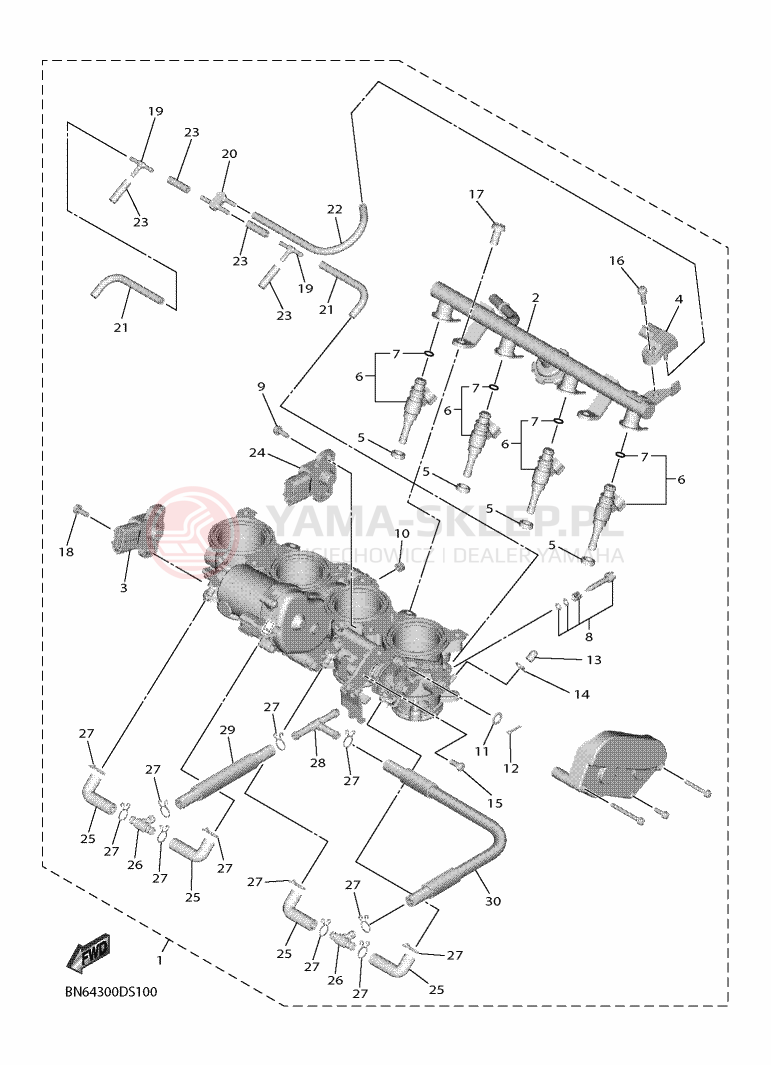Schemat "Wtrysk paliwa" do Yamaha YZF-R6