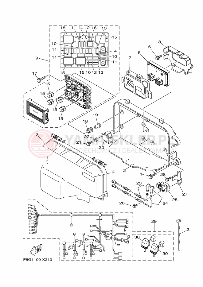 Schemat "układ elektryczny" do Yamaha FX1800C