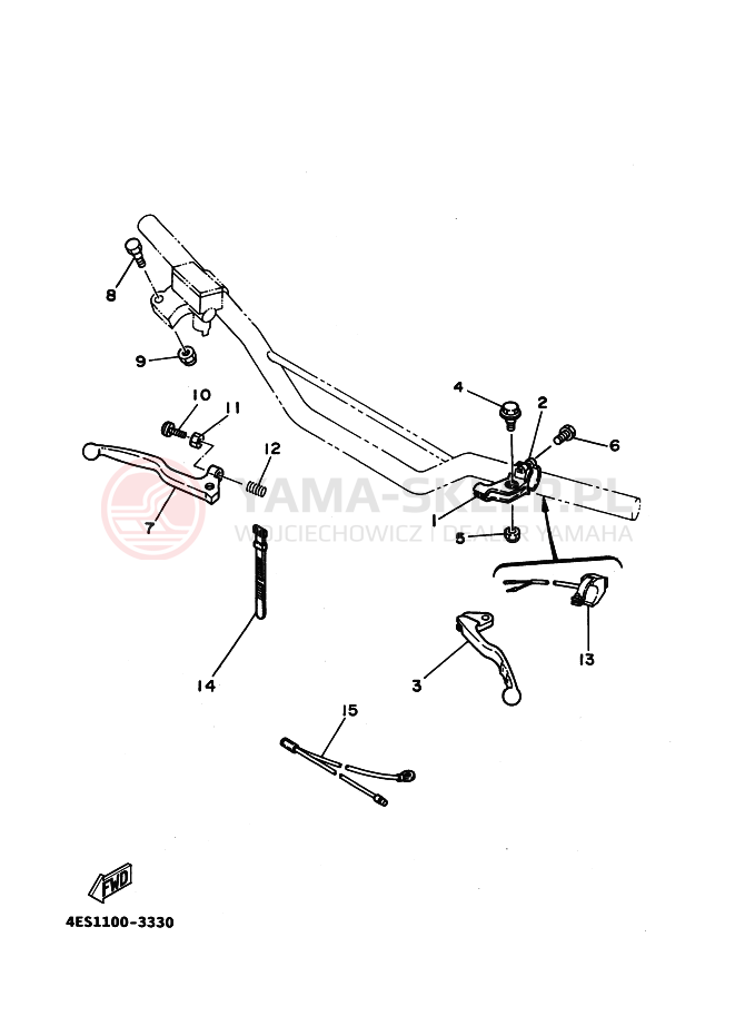 Schemat "Kierownica i osprzęt" do Yamaha YZ80