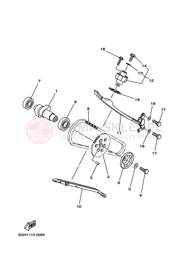 Schemat "Wałek rozrządu" do Yamaha YFM400FA