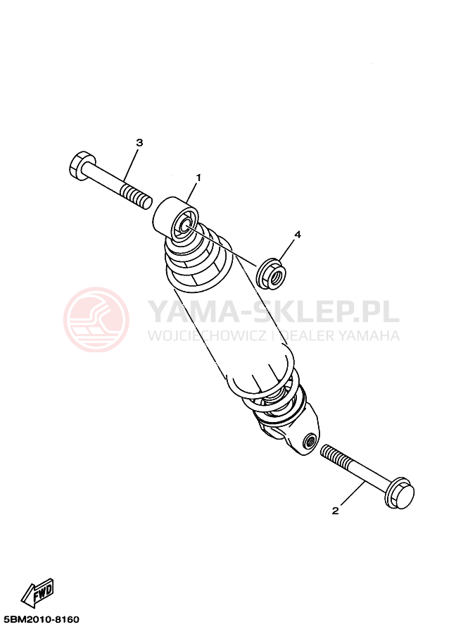 Schemat "zawieszenie tył" do Yamaha CV50R