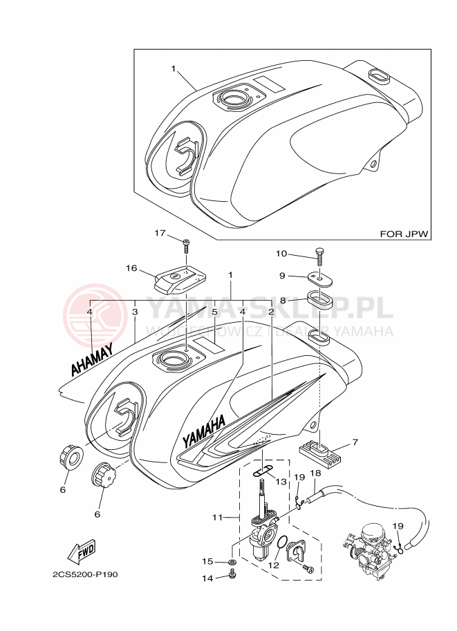 Schemat "zbiornik paliwa" do Yamaha YB125