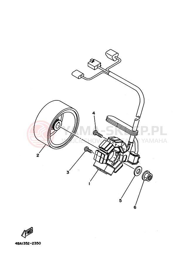Schemat "prądnica" do Yamaha RZ50