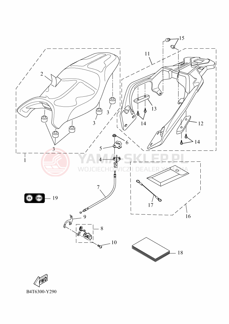 Schemat "siedzenie" do Yamaha TRACER 7