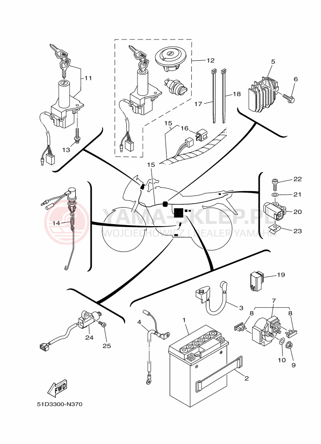 Schemat "układ elektryczny" do Yamaha YBR125ED