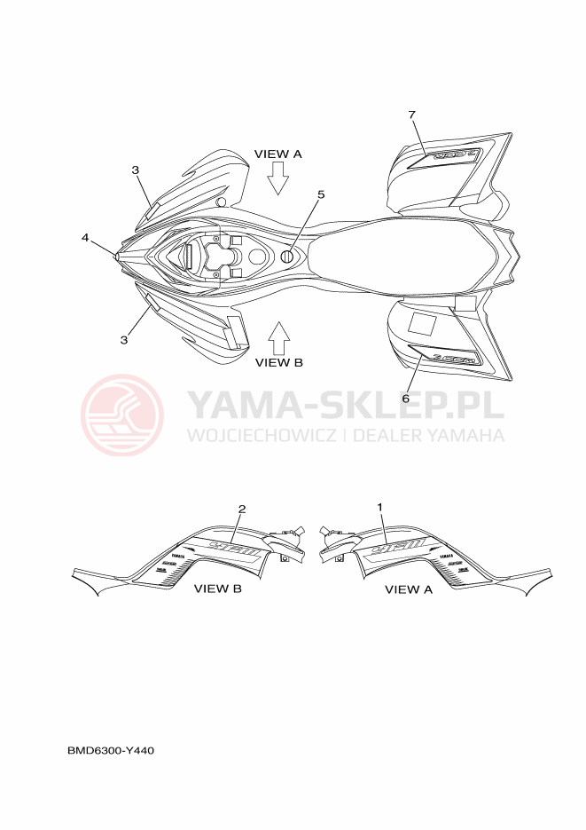 Schemat "Naklejki" do Yamaha YFM700R