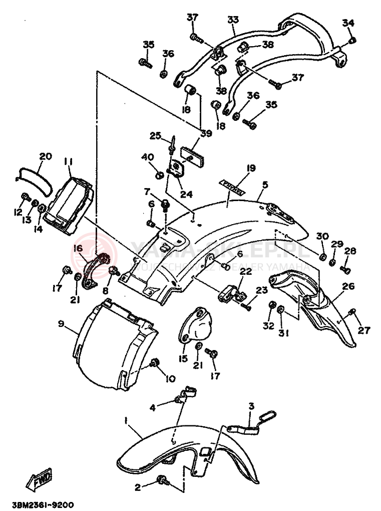 Schemat "błotnik" do Yamaha XV535 VIRAGO