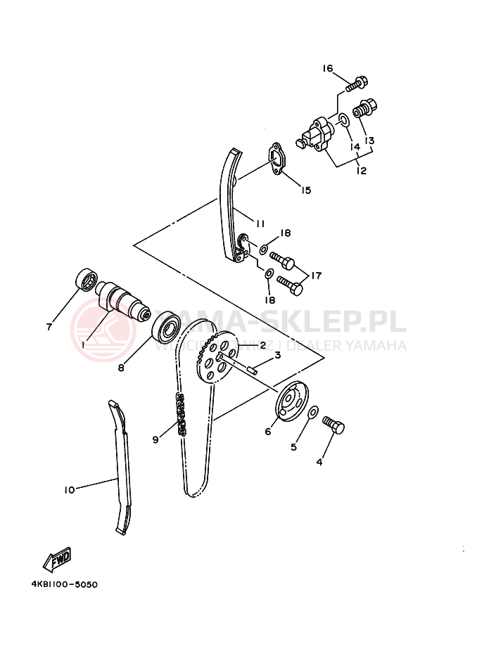Schemat "Wałek rozrządu" do Yamaha YFM350FW-X