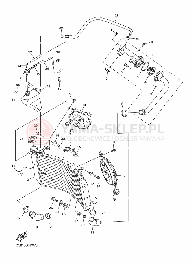 Schemat "Układ chlodzenia" do Yamaha YZF-R1