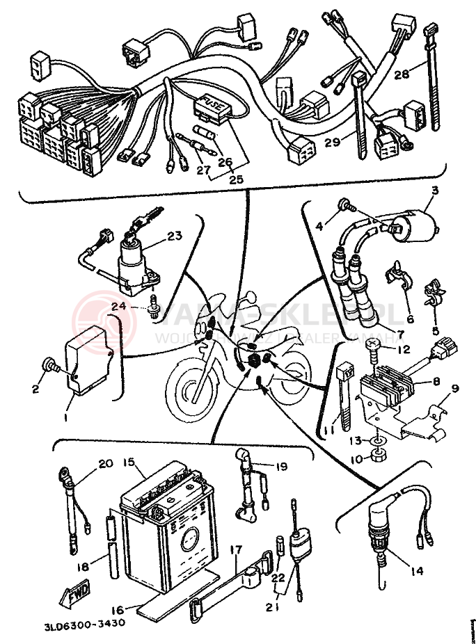 Schemat "układ elektryczny" do Yamaha XTZ750 SUPERTENERE