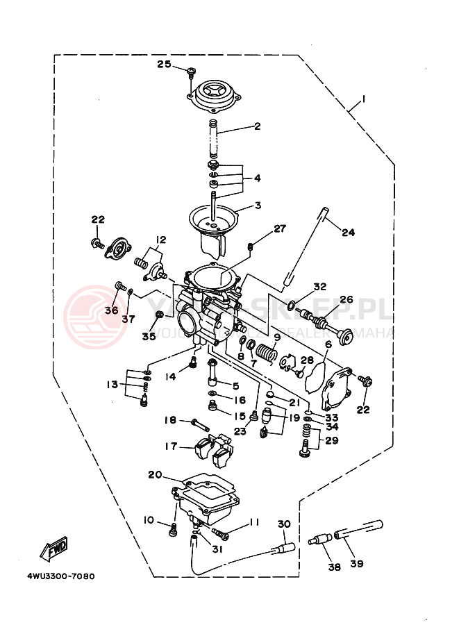 Schemat "Gaźnik" do Yamaha YFM350FWB