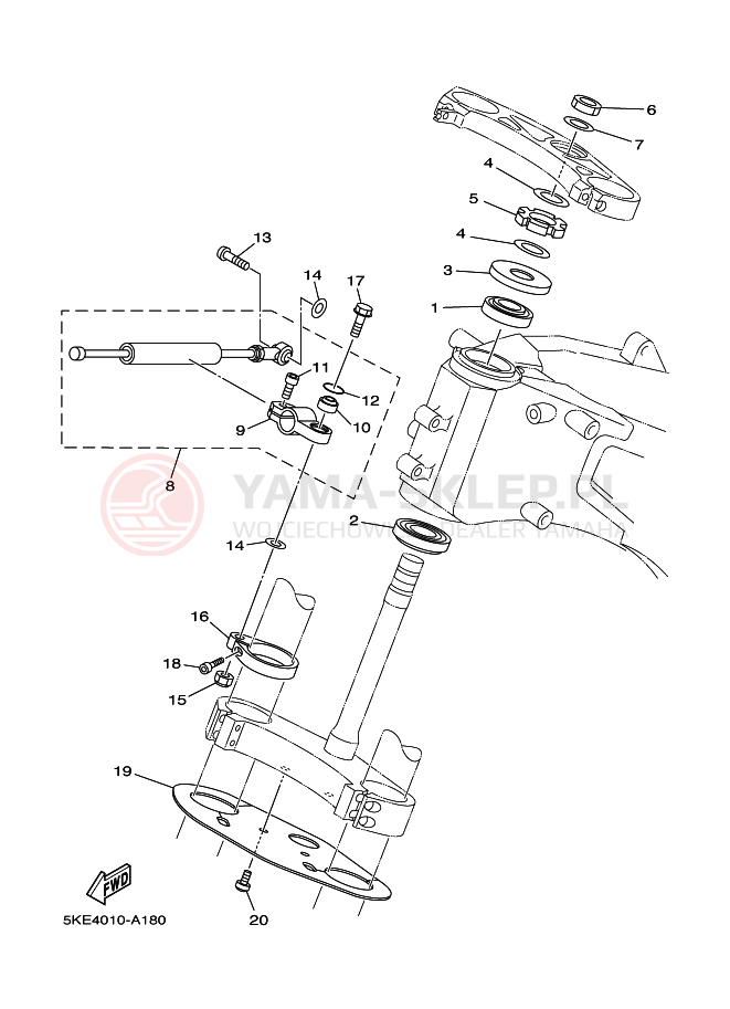 Schemat "Półki zawieszenia" do Yamaha TZ250