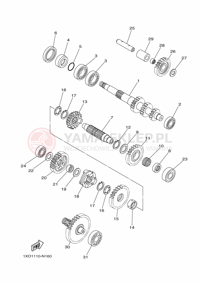 Schemat "Skrzynia biegów " do Yamaha VIKING