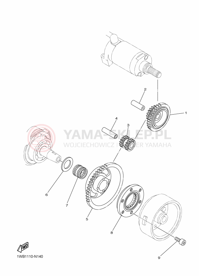 Schemat "rozrusznik" do Yamaha YFM250R