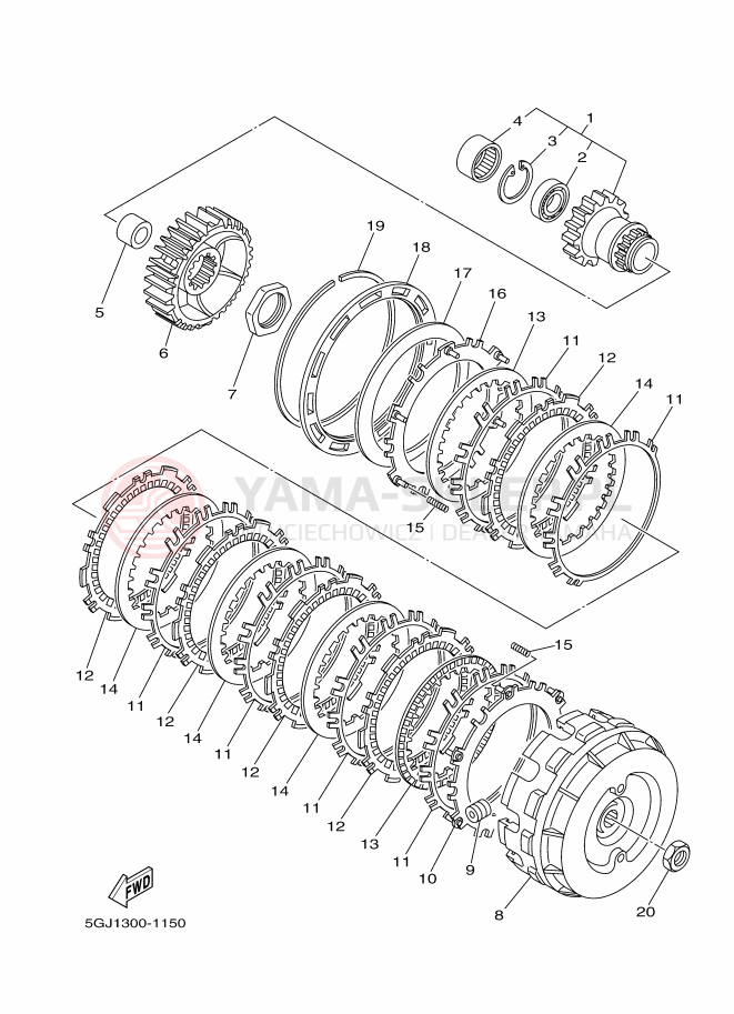 Schemat "sprzęgło" do Yamaha TMAX
