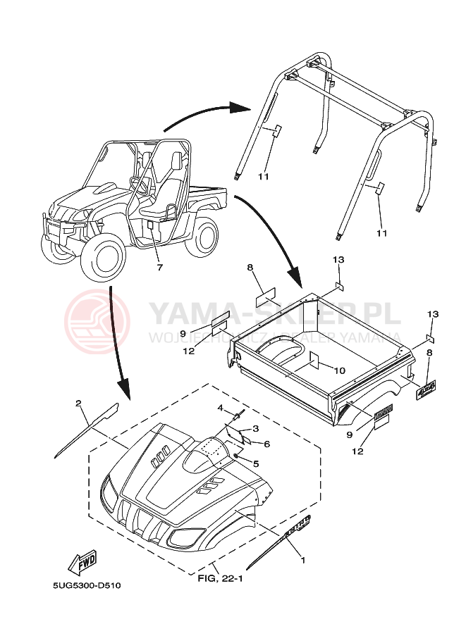 Schemat "naklejki" do Yamaha RHINO