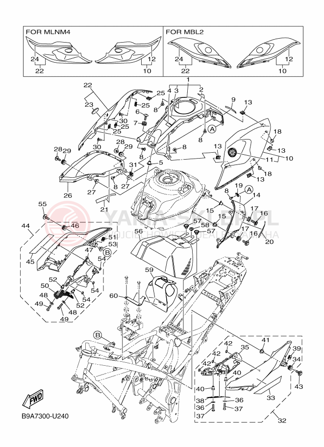 Schemat "zbiornik paliwa" do Yamaha MT-03