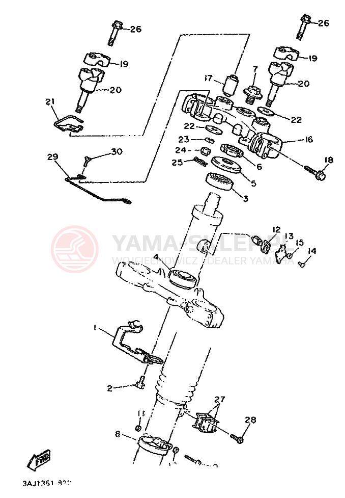 Schemat "Półki zawieszenia" do Yamaha XT600Z TENERE