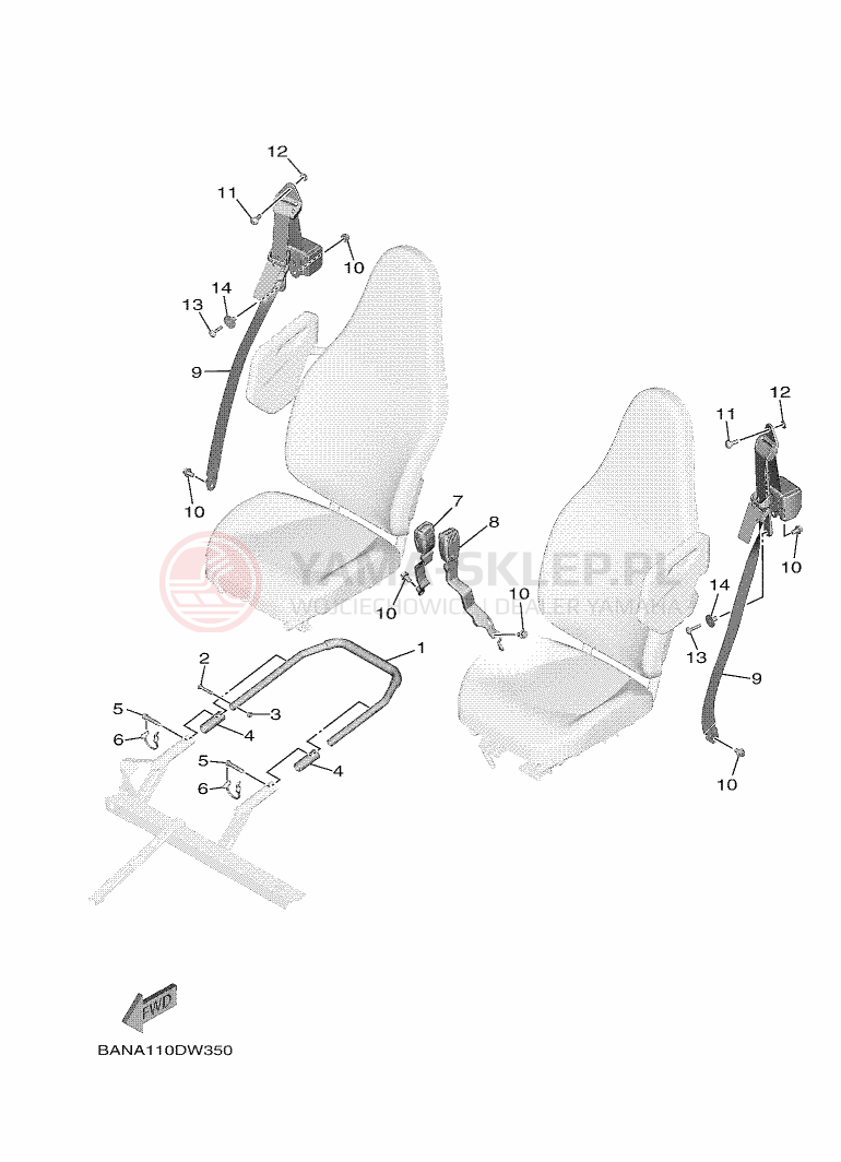 Schemat "siedzenie" do Yamaha WOLVERINE X2 EPS R-SPEC