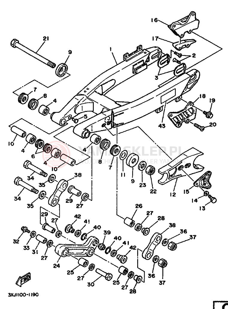 Schemat "wahacz" do Yamaha YZ125