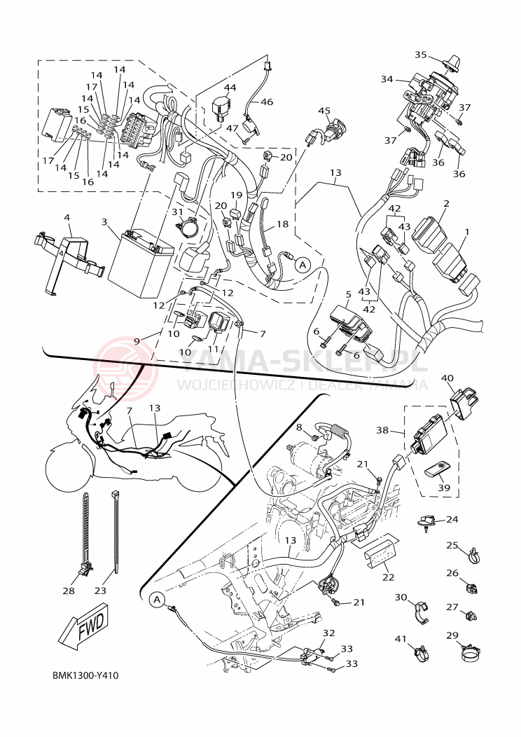 Schemat "układ elektryczny" do Yamaha XMAX 300