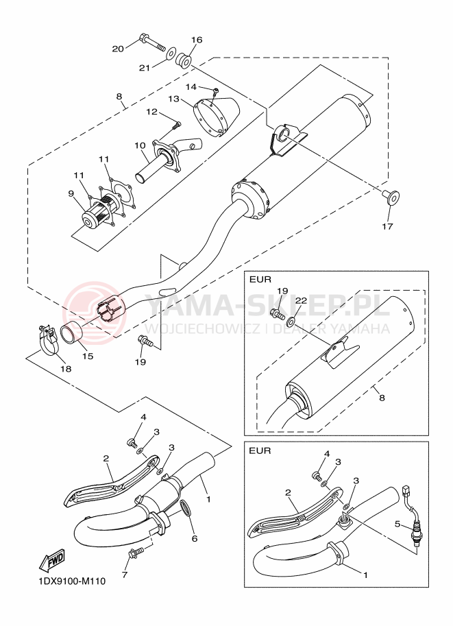 Schemat "Wydech końcowy" do Yamaha WR450F
