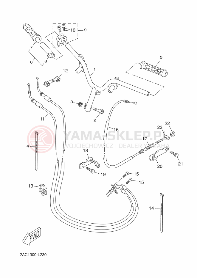 Schemat "Kierownica i osprzęt" do Yamaha NEOS 4