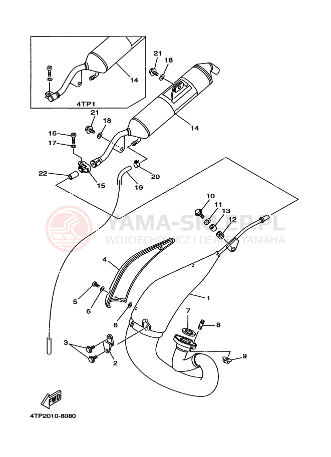 Schemat "Wydech końcowy" do Yamaha DT230 LANZA