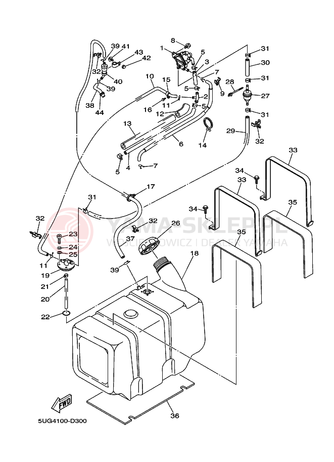 Schemat "zbiornik paliwa" do Yamaha RHINO