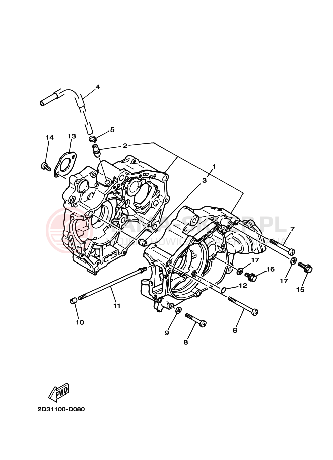 Schemat "Pokrywa silnika" do Yamaha YFM80W