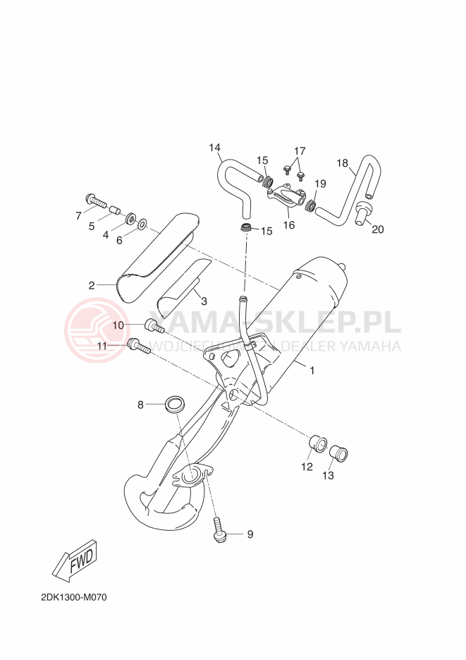 Schemat "Wydech końcowy" do Yamaha YN50E