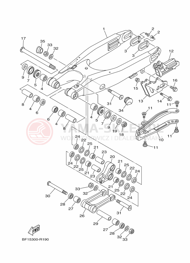 Schemat "wahacz" do Yamaha YZ250X